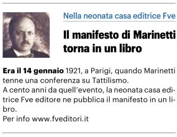 Articolo Il Giorno - Tattilismo