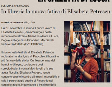 Rassegna stampa Begole sull’ego di un Pinocchio - La Gazzetta di Lucca 16 11 21