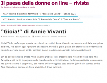 Rassegna stampa Gioia! - Il paese delle donne on line 9 08 21