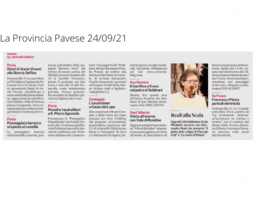 Rassegna stampa Gioia! - La Provincia Pavese 24 09 21