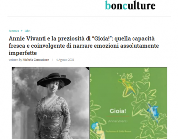 Rassegna stampa Gioia! - bonculture 04 08 21