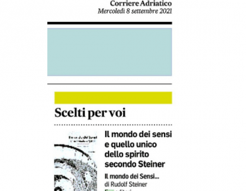 Rassegna stampa Il mondo dei Sensi e il mondo dello Spirito - Corriere Adriatico 08 09 21