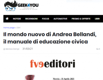 Rassegna stampa Il mondo nuovo - Geek4you, 31.03.21