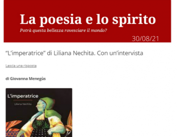 Rassegna stampa L'imperatrice - La poesia e lo spirito 30 08 21