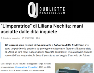 Rassegna stampa L'imperatrice - Oubliette Magazine 11 09 21